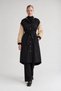 Black-Camel Hooded Trench Coat with Embroidered Sleeves