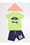 3D Green Pirate Kids T-Shirt Shorts Bandana Set - 3
