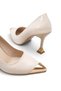 Amor Patent Leather Slim Gold Toe Detail Custom Design 7.5 cm Heel Elegant Women's Stiletto - 3