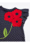 Flowers Girl's Polka Dot Navy Blue Summer Ruffle Dress - 6