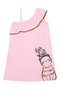 Cat Girls' Summer Ruffled Combed Cotton Pink Girls' Dress - 4