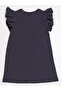 Flowers Girl's Polka Dot Navy Blue Summer Ruffle Dress - 4