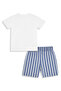 Boy's Set Motorcycle Printed 100% Cotton T-Shirt Striped Woven Shorts Summer Set - 5