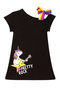 Unicorn Rock Girl's Black Summer Combed Cotton Dress - 3