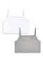Girl's Crop Top 2-Piece Set with Straps Gray and White Crop Top - 4