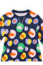 Girls Winter Floral Pattern Navy Blue Long Sleeve Ruffle Dress Age 4-10 - 5