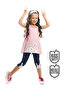 Rabbit Appliqué Girls' Pink Navy Summer T-Shirt Tunic Leggings Set