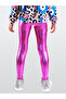 Girl's Metallic Shiny Dark Pink Leggings with Elastic Waistband 6-10 Years - 2