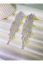 Women's Karya Model Dangle Stone Sparkle Evening Dress Earrings Daily Wedding Engagement - 4