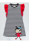 Uğurlu Girl's Striped Ruffled Summer Combed Cotton Dress - 3
