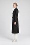 Midi Length Belted Trench Coat Black - 2