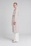 Midi Length Belted Leather Trench Coat Stone - 2