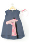 Pink Giraffe Girls' Dress + Headband - 3