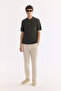 Men's Khaki Polo Collar Buttoned Soft Touch Regular Fit Knitwear T-Shirt A61Y5020 - 8