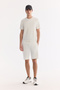 Men's White Elastic Waist Lace-Up Side Zipper Pocket Interlock Knitted Regular Fit Shorts A61Y3633 - 3