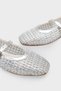 Marnia Buckle-Strapped, Blunt-Toe, Straw-Look Women's Ballerinas - 4