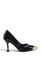 Amor Patent Leather Slim Gold Toe Detail Custom Design 7.5 cm Heel Elegant Women's Stiletto - 2
