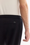 Men's Black Ribbed Detailed Knitted Diagonal Relaxed Fit Trousers A61Y3063 - 5