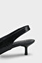 Tressa Genuine Leather Pointed Toe Open Back Mid-Heeled Women's Shoes - 5