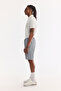 Men's Gray Elastic Waist Water Repellent Technical Fabric Relaxed Fit Shorts A61Y3655 - 3