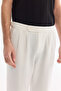 Men's White Classic Waist Soft Touch Carrot Fit Trousers A61Y3049 - 5