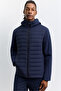 Men's Navy Blue Duck down Hooded Collar Water Repellent Comfort Fit Coat A62Y6187 - 7