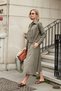 Women's Crush Cupra High Waist Pocketed Segmented Midi Skirt-Khaki - 7
