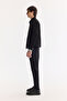 Men's Black Classic Collar Suede Textured Seasonal Comfort Fit Coat A61Y6000 - 3