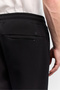Men's Black Elastic Waist Lace-Up Ribbed Side Zipper Pocket Interlock Jogger A62Y3419 - 3