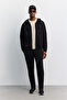 Men's Black Elastic Waist Lace-Up Ribbed Side Zipper Pocket Interlock Jogger A62Y3419 - 8