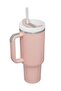 316 L Steel 1.2 L Pink Hand Thermos Mug with Straw (No Sealing) Cin856Pm