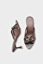 Marnie Pointed Toe Mesh Metal Buckle Medium Heeled Stylish Women's Slippers - 4