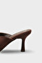 Sissy Genuine Leather Lined Blunt Toe Cross-Strapped Medium Heeled Stylish Women's Shoes Slipper - 4