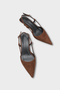 Vitoria Pointed Toe Medium Heel Women's Shoes with Square Back Strap - 5