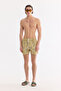 Men's Yellow Quick-Drying Printed Relaxed Fit Swim Shorts with Bag A61Y3817 - 8