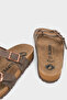 Double Buckle Flip-Flop Flat Heeled Women's Slippers - 5