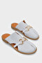 Vivyanne Genuine Leather Flat Heeled Women's Sabo Slippers