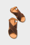 Elvira Cross-Strapped Velcro Leather Women's Sandals - 5