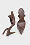 Gisela Mid-Heeled Metal Studded Bow Open-Back Women's Shoes - 5