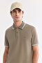 Men's Green Non-Curling Polo Collar Cotton Pack Technical Fabric Regular Fit T-Shirt A61Y1097 - 5