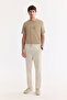 Men's Beige Elastic Waist Lace-Up Linen Blend Jogger Relaxed Fit Trousers A61Y3003 - 7
