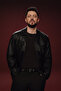 Men's Black Classic Collar Magnetic Closure Seasonal Comfort Fit Leather Coat with Pockets A62Y6105 - 2
