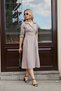 Women's Crush Cupra Anvelop Double Breasted Pleated Capri Sleeve Dress-Smoke - 2