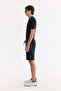 Men's Black Elastic Waist Lace-Up Bi-Stretch Soft Touch Regular Fit Shorts A61Y3609 - 2