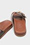 Cybelle Flat Heeled Single Strap Metal Buckle Women's Slippers - 5