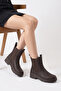 Artificial Leather Emerald Elastic Detailed Waterproof Sole Stylish Women's Shoes - 5