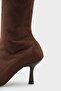 Lucia Stretch Pointed Toe Side Zipper High Heeled Stylish Women's Boots - 5