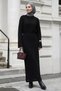 Openwork Black Knitwear Dress