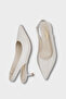 Tressa Genuine Leather Pointed Toe Open Back Mid-Heeled Women's Shoes - 3