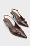 Sarine Pointed Toe Mid-Heel Cross Buckle Open Back Women's Shoes